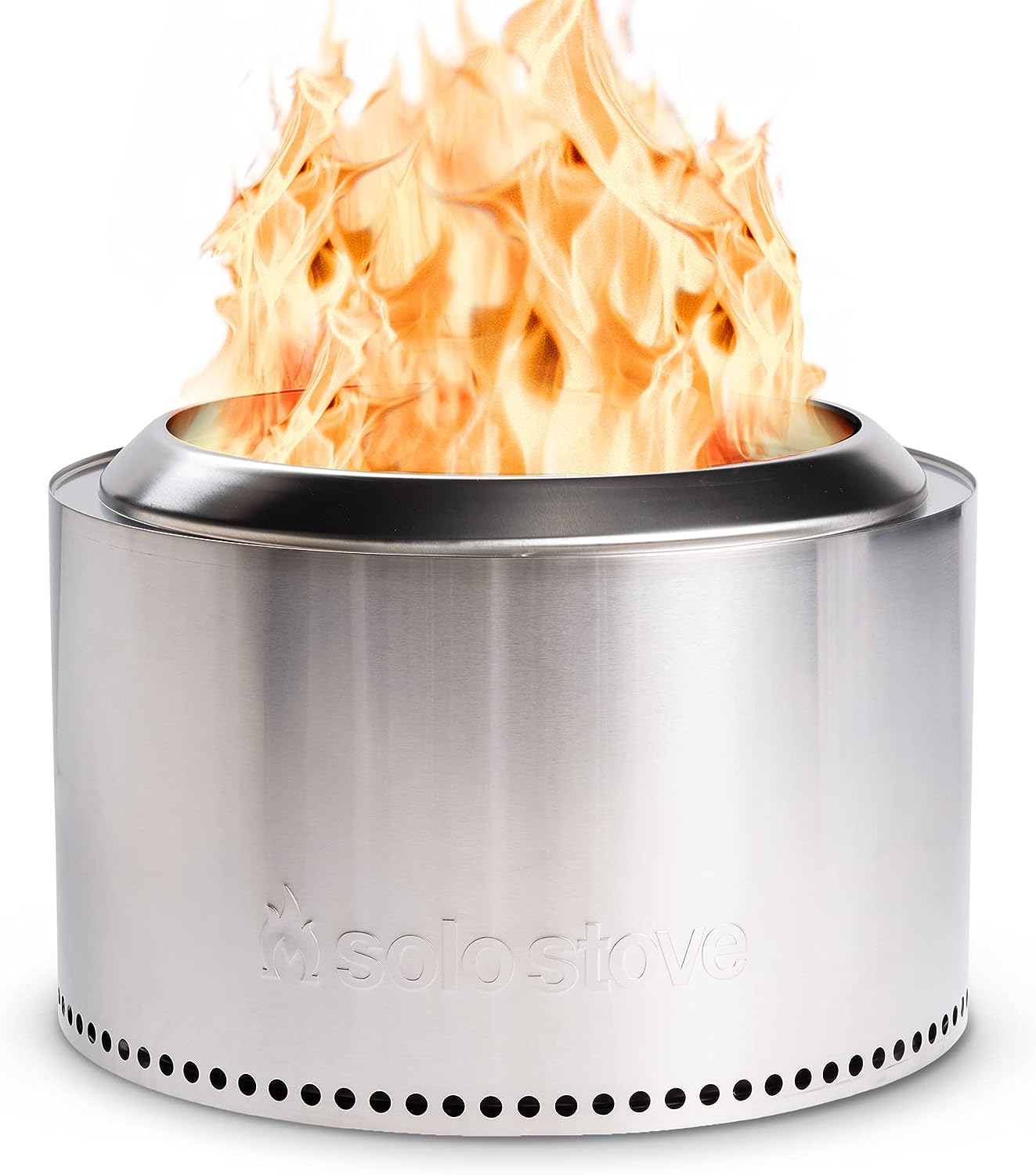 Solo Stove Yukon 2.0, Smokeless Fire Pit | Portable Wood Burning Fireplace with Removable Ash Pan, Large Outdoor Firepit - Stainless Steel, H: 17 in x Dia: 27 in, 38 lbs