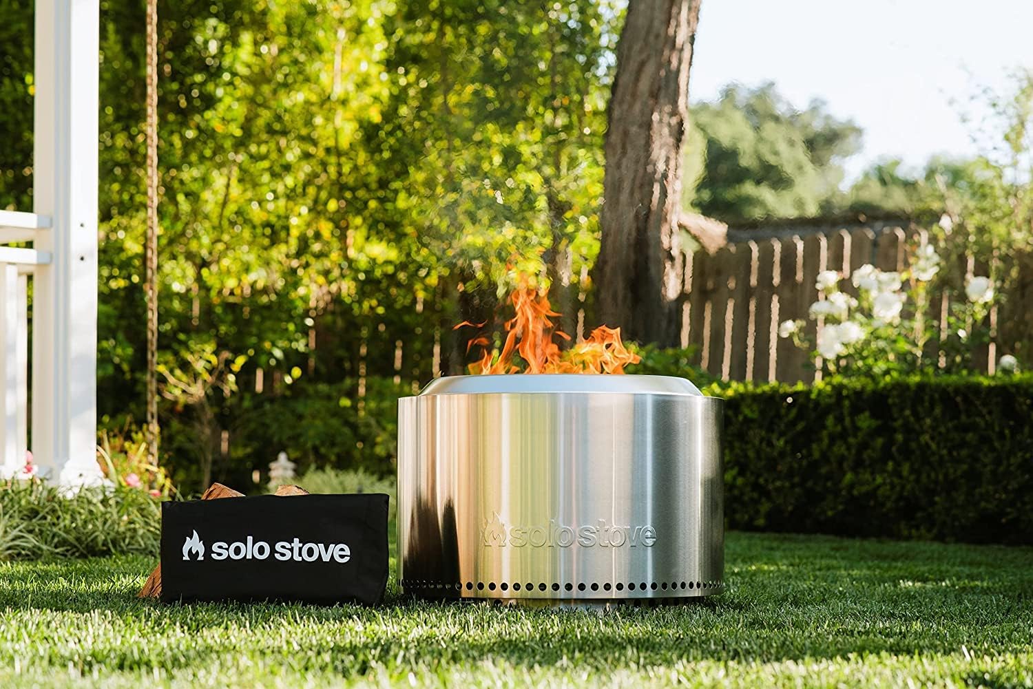 Solo Stove Yukon 2.0, Smokeless Fire Pit | Portable Wood Burning Fireplace with Removable Ash Pan, Large Outdoor Firepit - Stainless Steel, H: 17 in x Dia: 27 in, 38 lbs