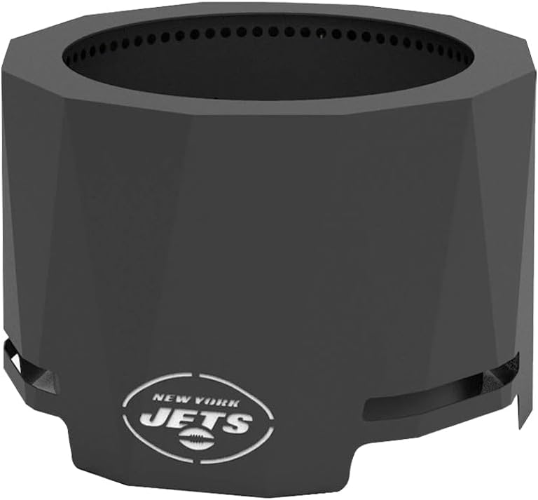 Blue Sky Outdoor Living NFL New York Jets 24” Steel Peak Patio Smokeless Fire Pit, Firewood and/or Wood Pellet Burning