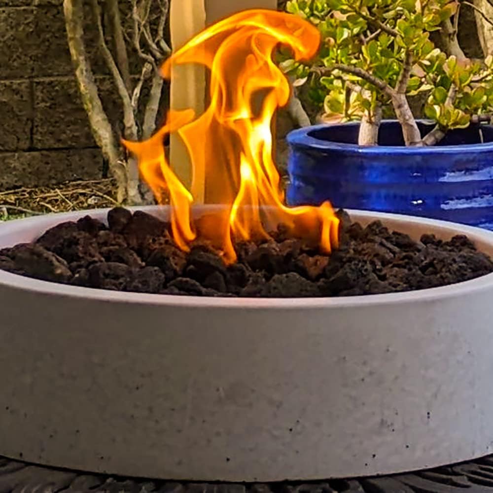 Fire Pit Bowl Tabletop Cast Stone 17-Inch, Outdoor Propane Portable Table Top Firepit Fireplace for Patio - Long-Burning, Safe, Handmade Housewarming Gift (Tan) Fire Pit Bowl Tabletop Cast Stone 17-Inch, Outdoor Propane Portable Table Top Firepit Fireplace for Patio - Long-Burning, Safe, Handmade Housewarming Gift (Tan)