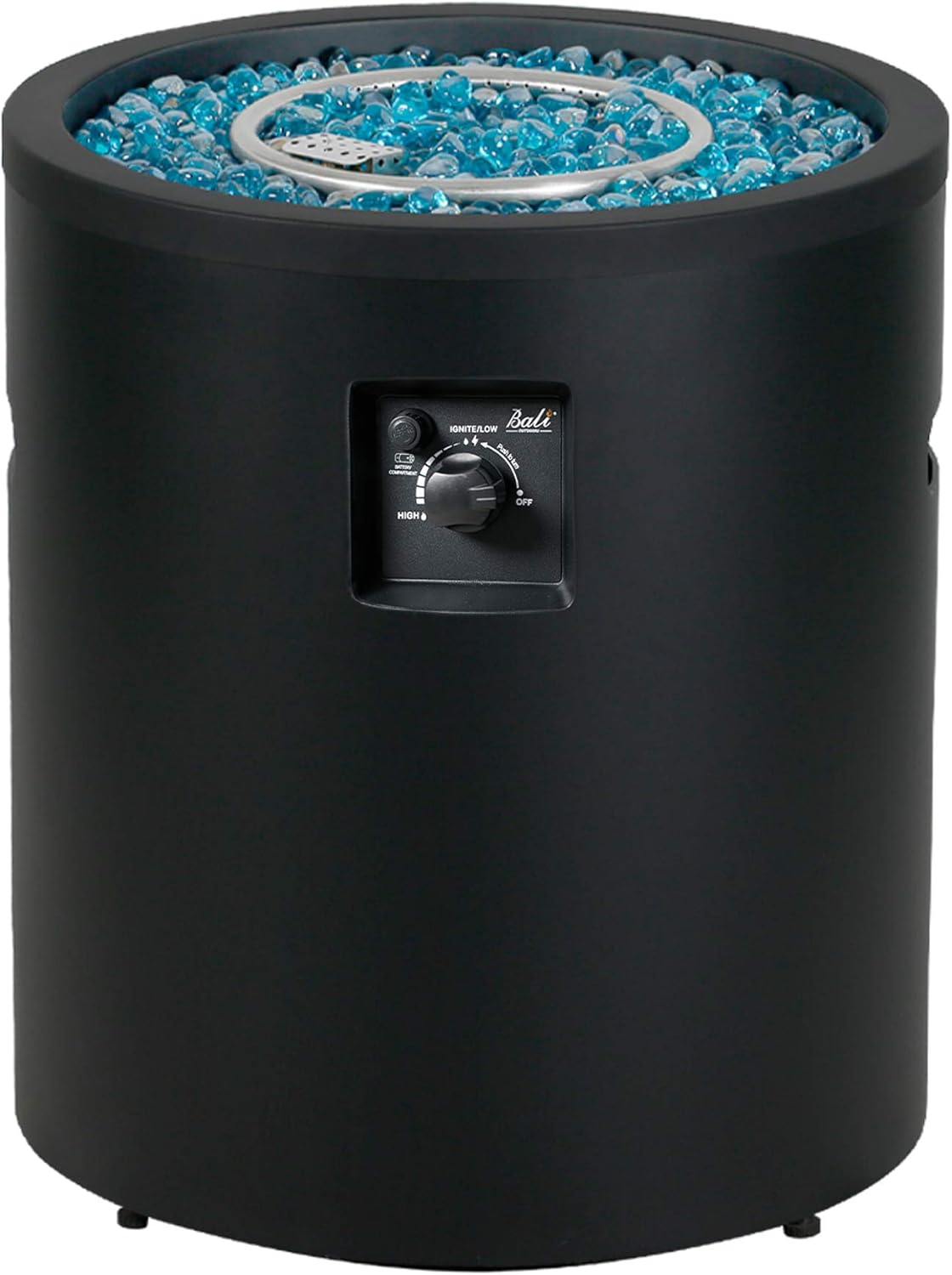 BALI OUTDOORS 23 inch Propane Gas Fire Pits, 50,000 BTU Round Gas Fire Pit with Fire Glass, Column Fire Bowl for Outdoor, Garden, Patio, Backyard BALI OUTDOORS 23 inch Propane Gas Fire Pits, 50,000 BTU Round Gas Fire Pit with Fire Glass, Column Fire Bowl for Outdoor, Garden, Patio, Backyard